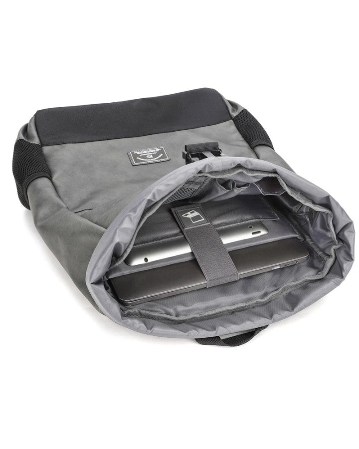 Sac à Dos Roll Top en Cuir, avec compartiments numériques : pc portable et tablette