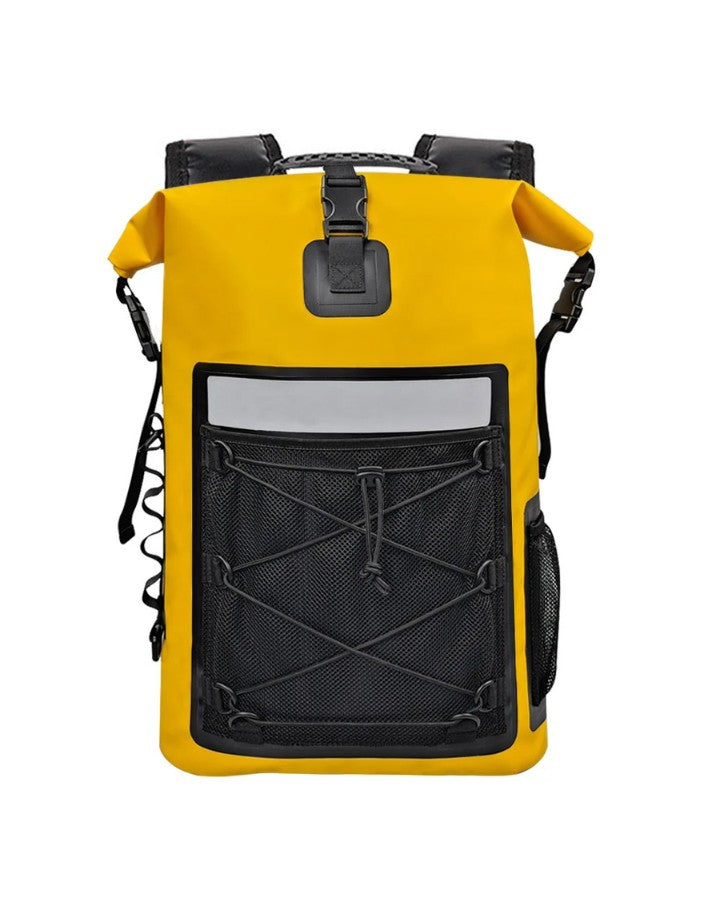 Sac à Dos Roll Top Imperméable, jaune, vue de face