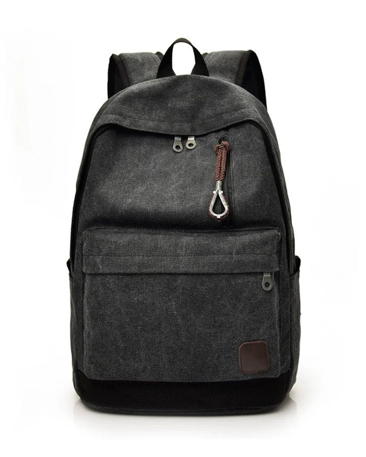 Sac à Dos Toile Canvas, noir en vue de face