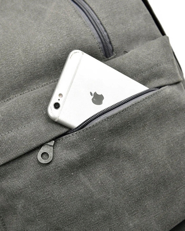 Sac à Dos Toile Canvas, avec poche zippée
