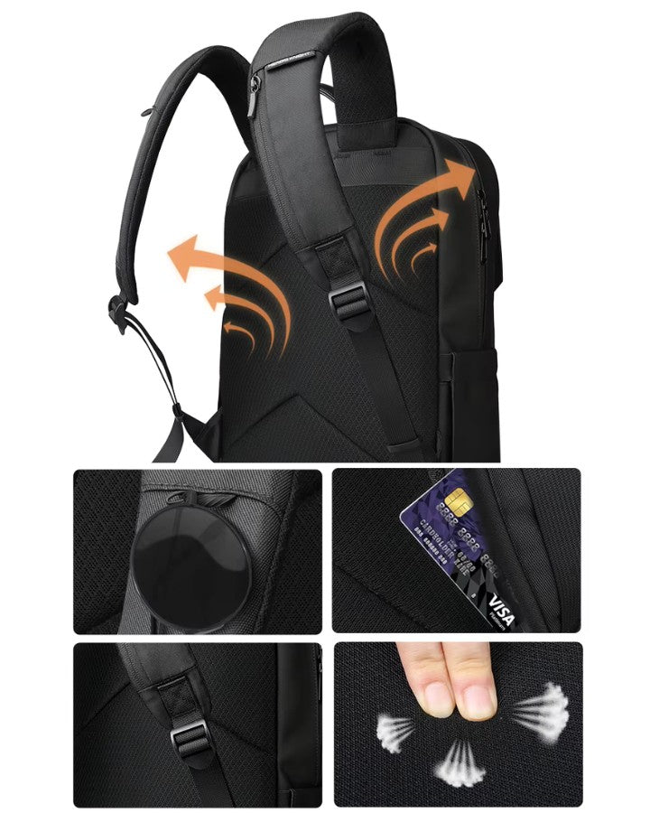 Dos du Sac à Dos Urbain Homme HK avec bretelles ergonomiques et poche anti-vol