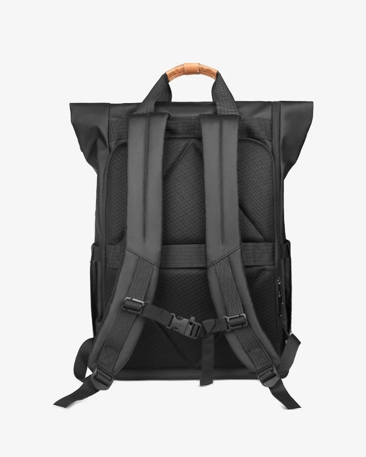 Sac à Dos Urbain Ordinateur Déperlant, vue de dos, avec sangle trolley, sangle pectorale