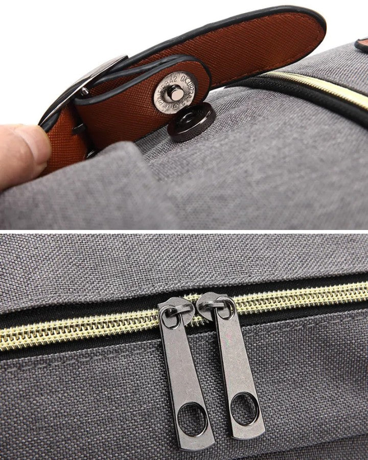 Sac à Dos de Ville Léger, détials fermeture et bouton aimanté