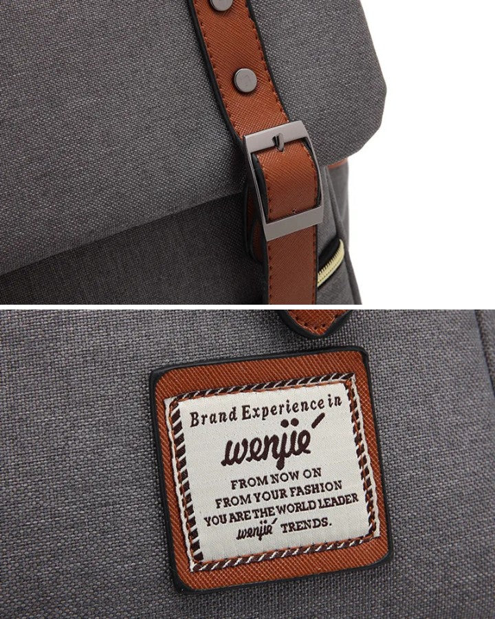 Sac à Dos de Ville Léger, détails cuir et sangles boucle
