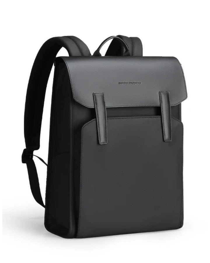 Sac à dos ville ordinateur noir élégant avec design épuré et rabat magnétique