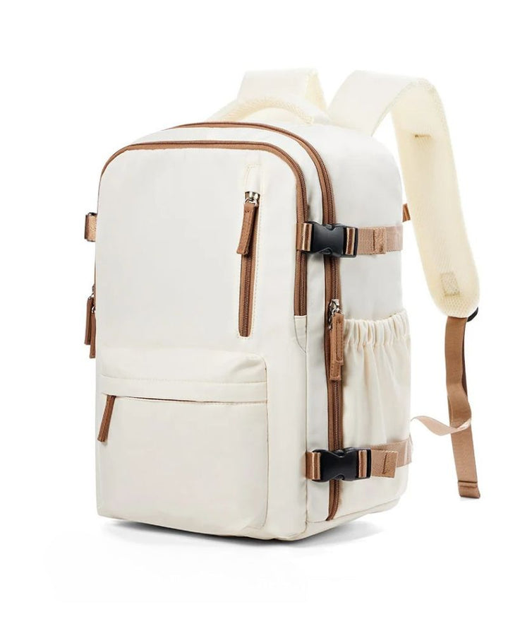 Sac à dos de voyage 40x30x20 cm, coloris blanc cassé