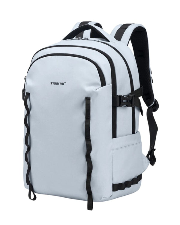 Sac à dos voyage et ordinateur bleu clair spacieux avec sangles latérales de compression