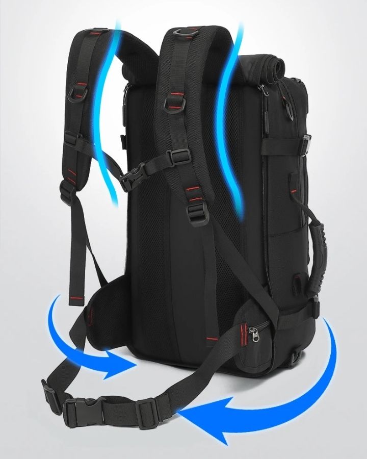 Sac à Dos de Voyage Multifonction, dos et bretelles ergonomiques