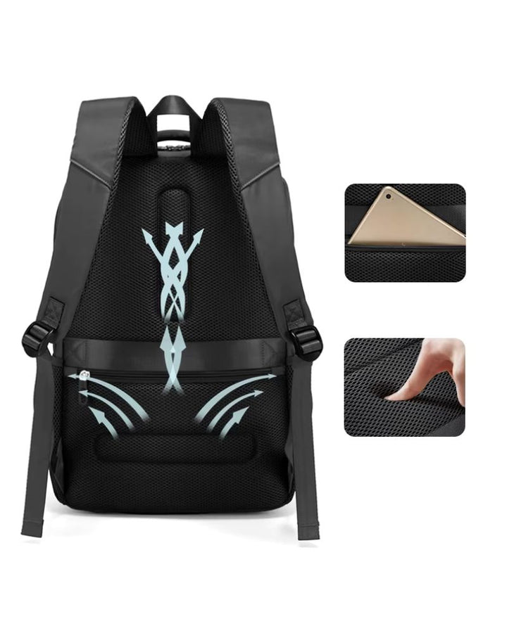 Sac à dos de voyage pour pc, avec dos 3D respirant et poche secrète zippée
