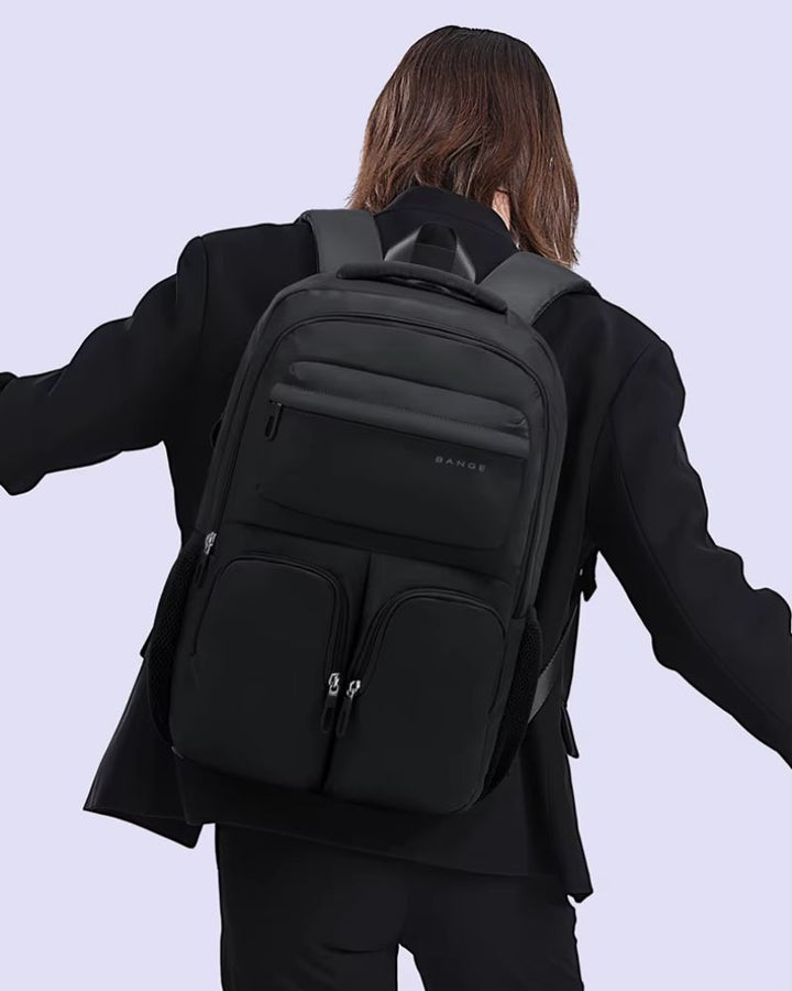 Sac à dos de voyage pour pc, noir, porté sur le dos