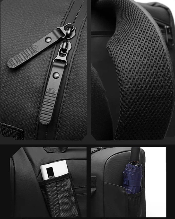 Sac Bandoulière Transformable en Sac à Dos, poches 